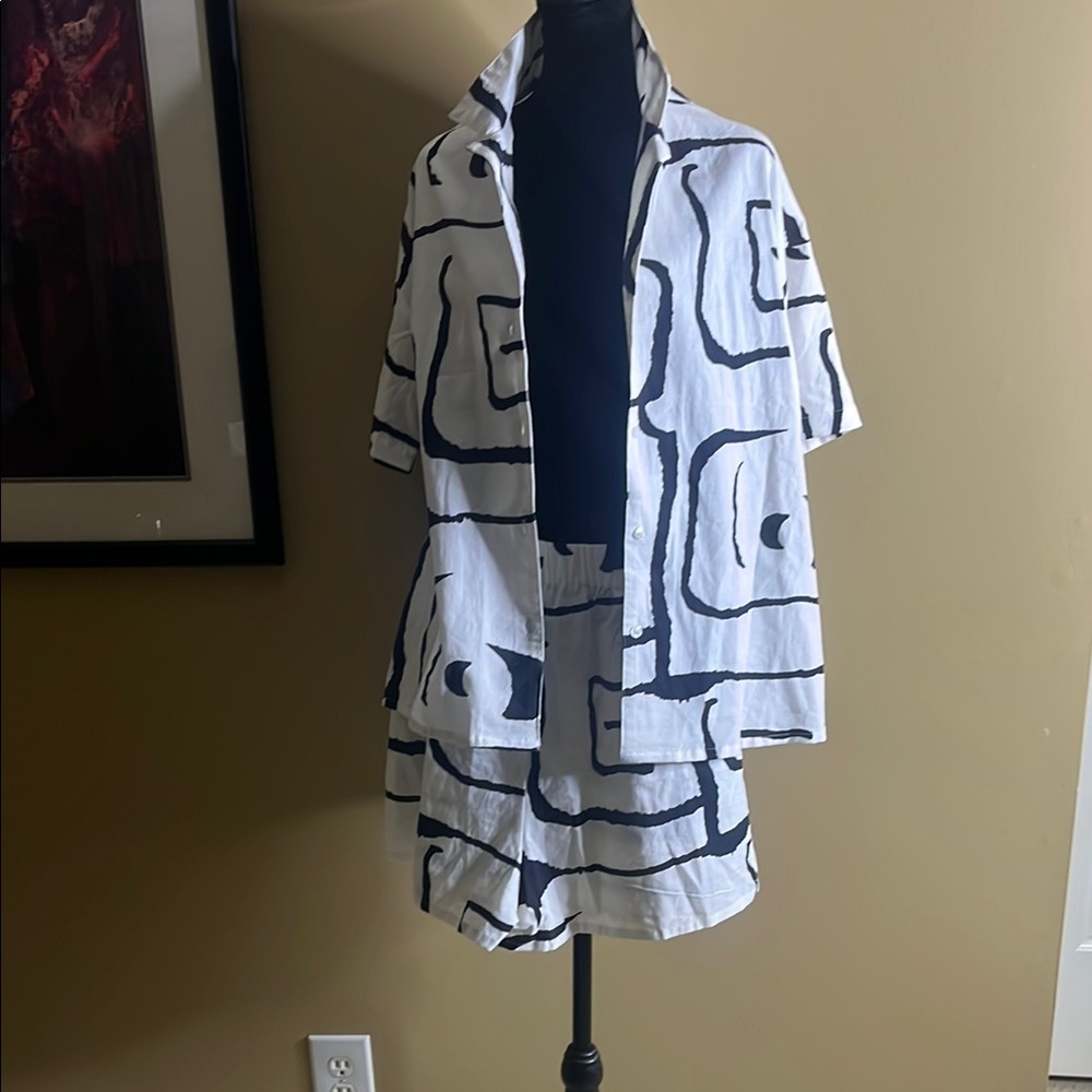 Men's Black and White Abstract Jacket